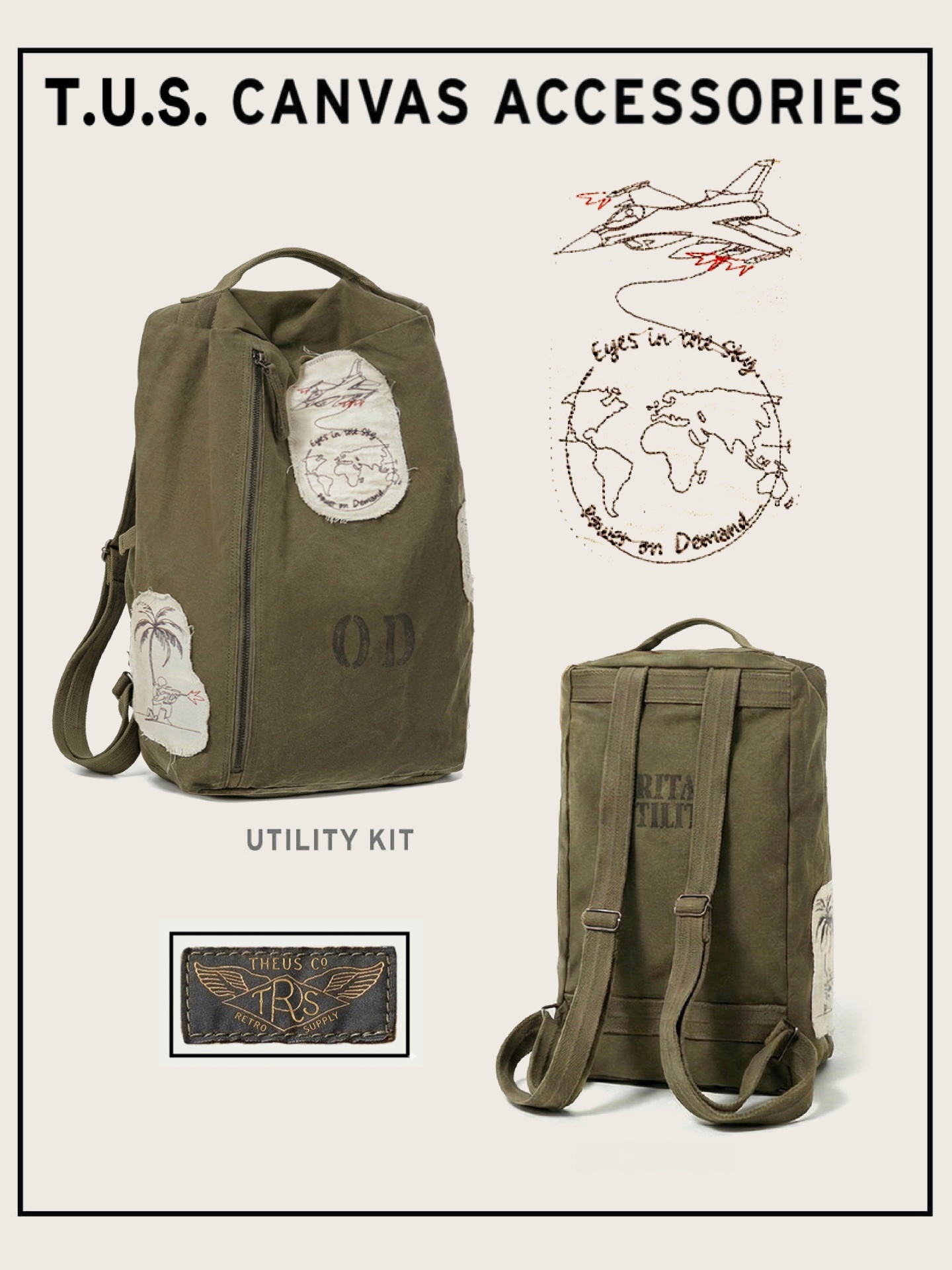 Retro-Waschbehandelter Militär – Canvas Backpack Casual Bewertung und Preis